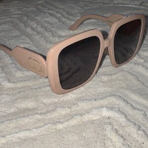 Christian Dior Beige Square Sunglasses